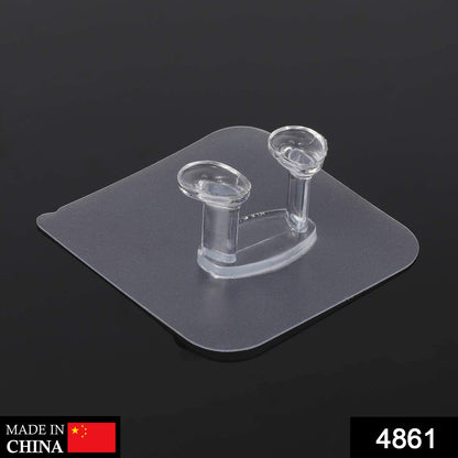 Transparent Multi-Function Wall Storage Hooks 8 pcs