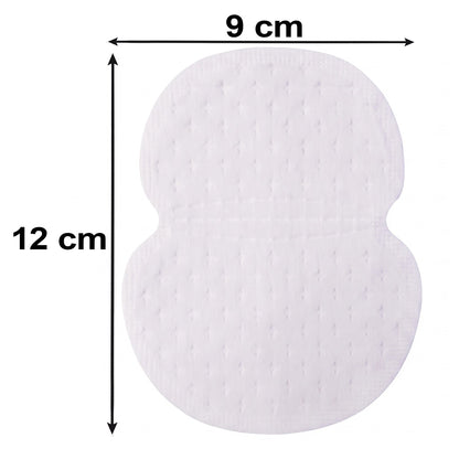 A single white, textured sweat pad with black arrows indicating a width of 9 cm and a length of 12 cm.