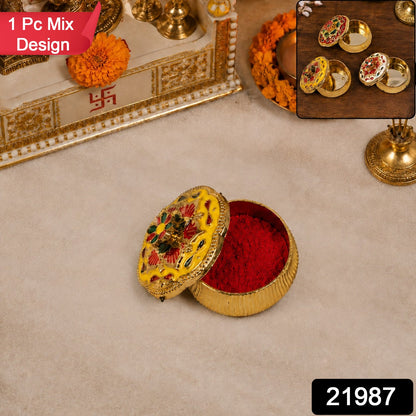 Mix design decorative kankavati with lid, 1 piece