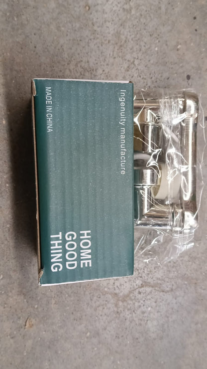 The back of the product packaging for the chrome swivel faucet aerator, labeled 'HOME GOOD THING' and 'MADE IN CHINA'.