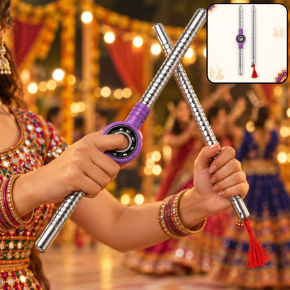 Steel base Dandiya stick pair for festive Garba