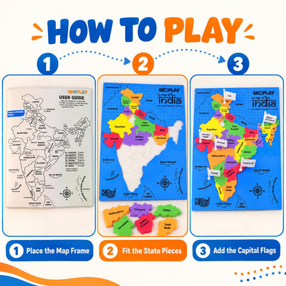 Educational geography puzzle kids learning