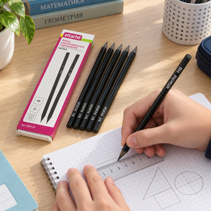 Wooden HB graphite writing pencils set