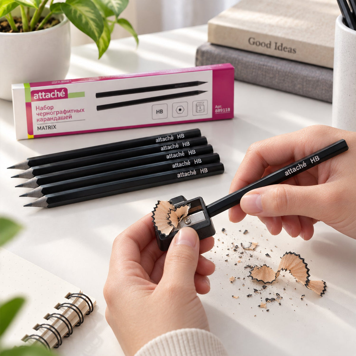 Pencils set view