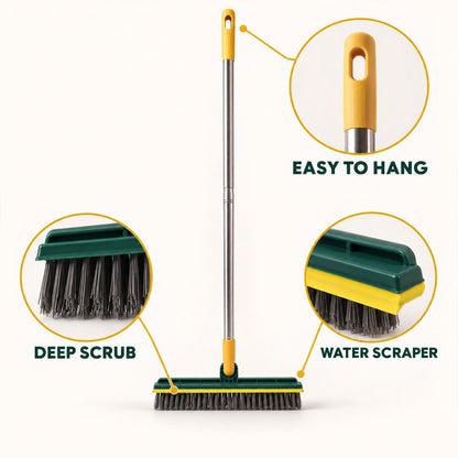 Lightweight 2 in 1 Floor Scrub Brush with Wiper for Women, Easy Cleaning (1 Pc)