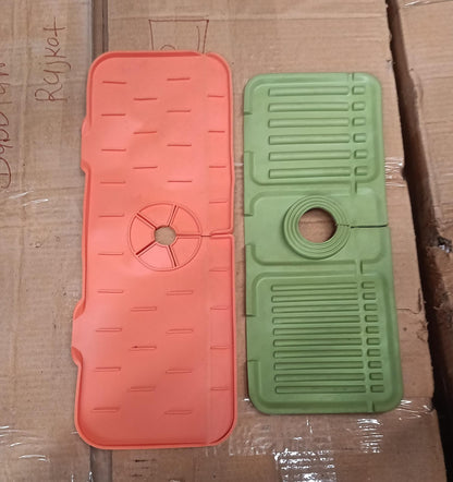 Silicone Faucet Splash Guard Pad for Kitchen & Bathroom Sink (1 Pc / Mix Design & Size)