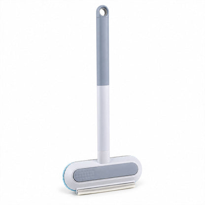 The gray and white window cleaning tool, fully assembled, stands upright on a plain white background.