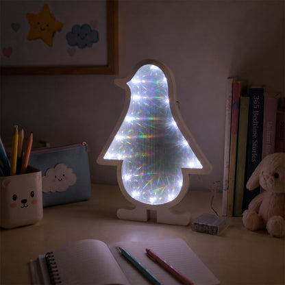 Battery operated penguin light detail
