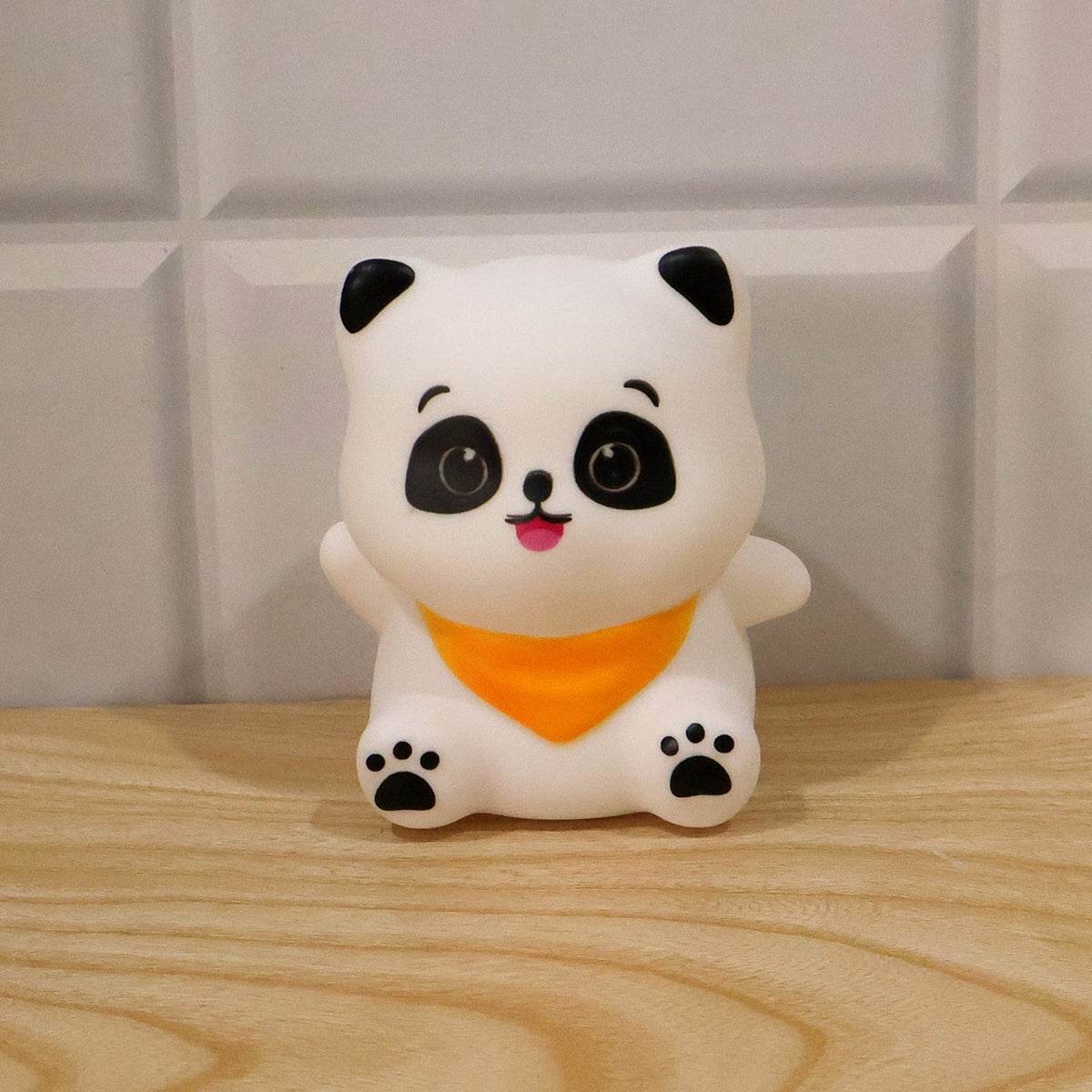 Panda night light as a charming decorative accent on a shelf