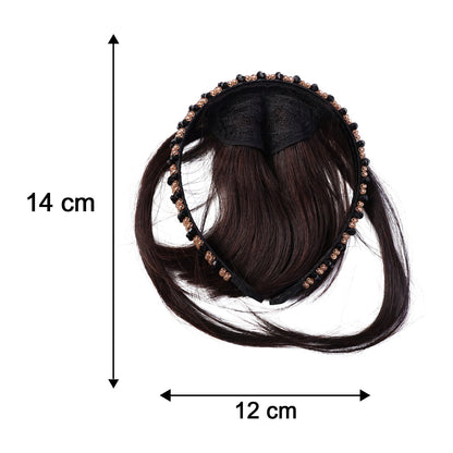 Size and fit of natural black clip-in hair bangs wig
