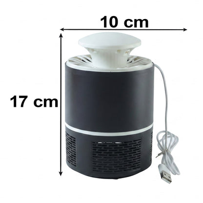 Black and white mosquito killer lamp with dimensions of 17 cm height and 10 cm width indicated.
