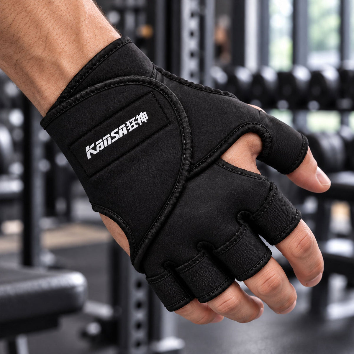 Gym gloves strap detail