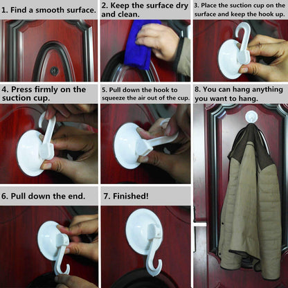 Suction wall hook installation steps