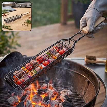 BBQ Grill Basket with Wooden Handle