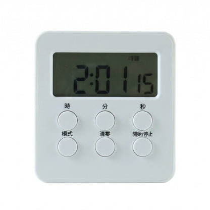 Digital kitchen timer on white background