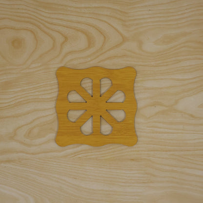 Square wooden coaster live product photo