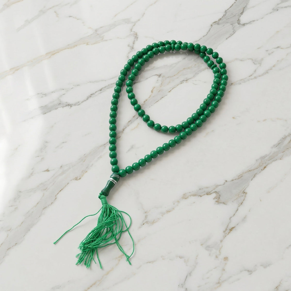 Detailed view of prayer beads Mala for meditation
