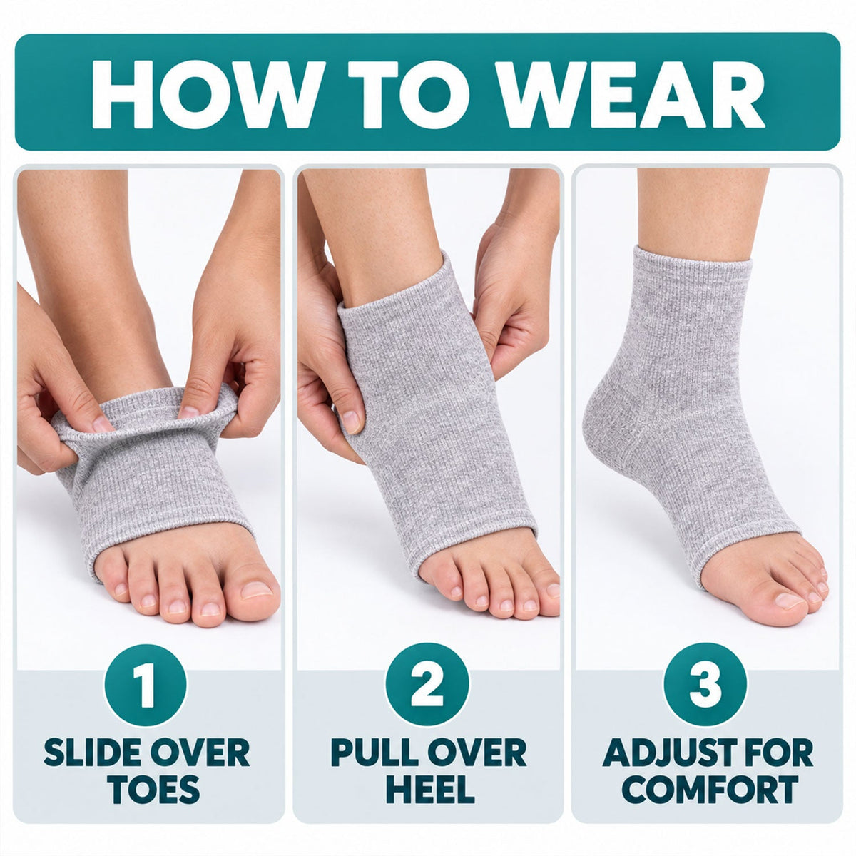Ankle sleeve stretch view