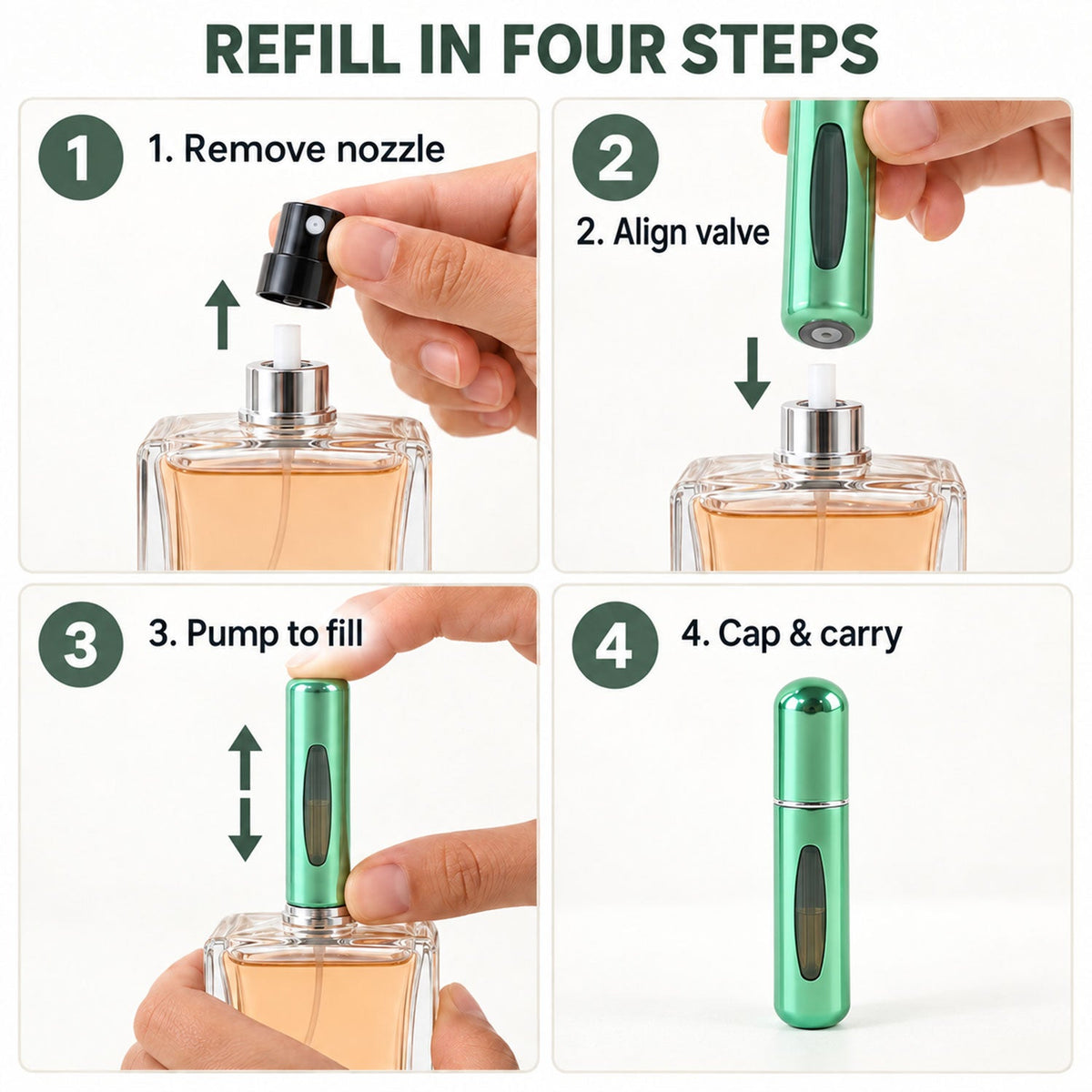 Perfume spray bottles white bg