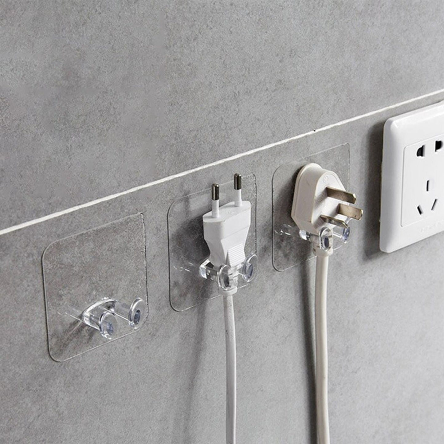 Transparent Multi-Function Wall Storage Hooks 8 pcs