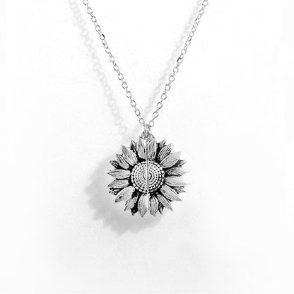 SOVELY Sunflower Necklace Set of 2 - You Are My Sunshine Pendant, Gold and Silver Sunflower Jewelry for Women, Layered Fashion Necklace, Best Friend Gift
