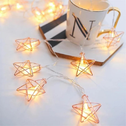 [5050-24] Rose Gold Star LED Light 10 Lamps