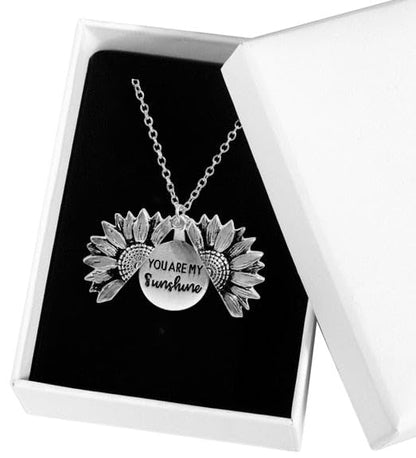 SOVELY Sunflower Necklace Set of 2 - You Are My Sunshine Pendant, Gold and Silver Sunflower Jewelry for Women, Layered Fashion Necklace, Best Friend Gift