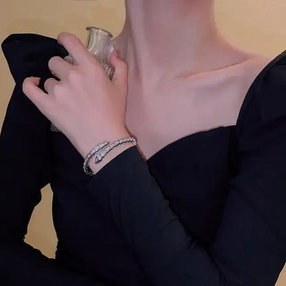 SOVELY Jewelry Set for Women Snake Design Bracelet, Winged Crystal Earrings, and Pearl Vine Necklace, Fashion Statement Jewelry for Weddings, Parties, and Special Occasions
