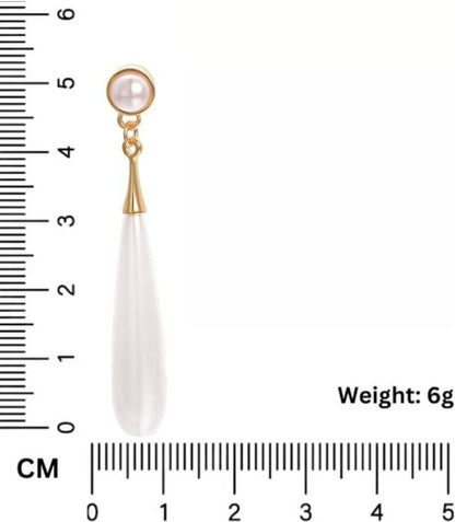 Combo Of Attractive and Stylish Water Drop Long Pearl Earrings Danglers and Gold Tone White Pearls Small Heart Ear Jacket Fashion Ear Stud Earrings For Women Girls Faux Pearl Love Heart Ear Studs