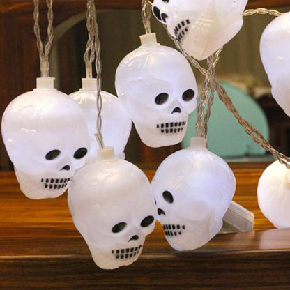 Halloween Decoration Outdoor Indoor Skeleton Head Skulls String Light Set Blow Mold, Decoration Lights Fairy Lights Led Garlands Halloween Decor Garland Decor Wreath Pumpkin