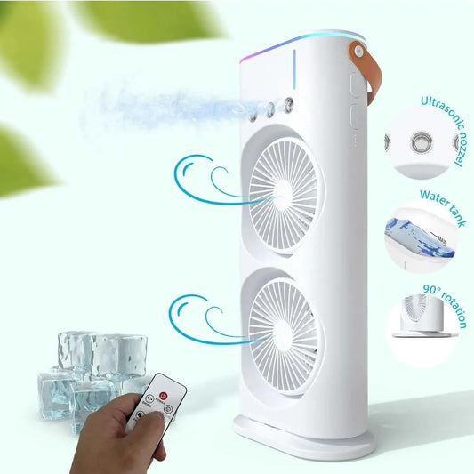 Reachable Mini Ac Cooler Fan with Mist Spray and Dual Fan