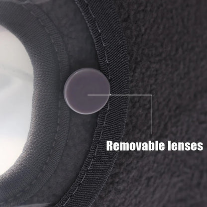 Unisex Winter Face Mask Full Protection Windproof Breathable Warm Fleece with Goggles Removable Lens