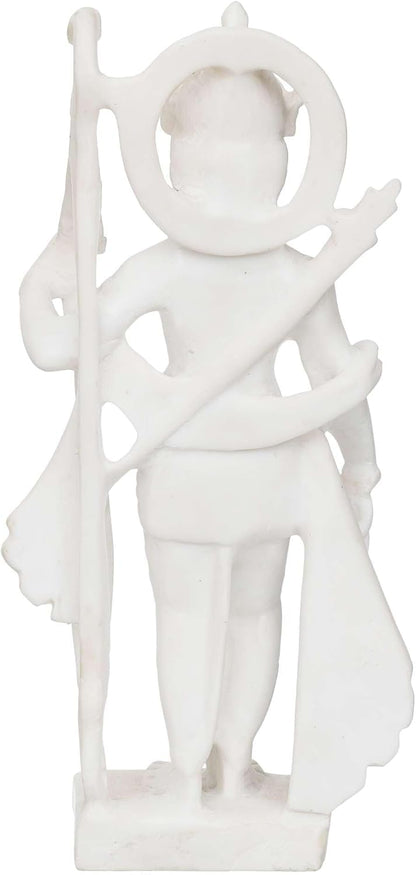 Sovely White Marble Standing Ram Ji Murti for Pooja Room Standing Ram Ji Hindu Lord Ram Ji Statue for Home Temple Idol Murti Best for Gift, Ram Lala Marble Murti