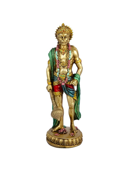 Gadadhari Hanuman Ji Murti For Pooja Room Hanuman Statue Decoration Items Mahabali Hanuman Murti For Office Temple Hotel Cold Cast Polyresin Fine Quality Hanuman Murti Size 15×10×20 cm