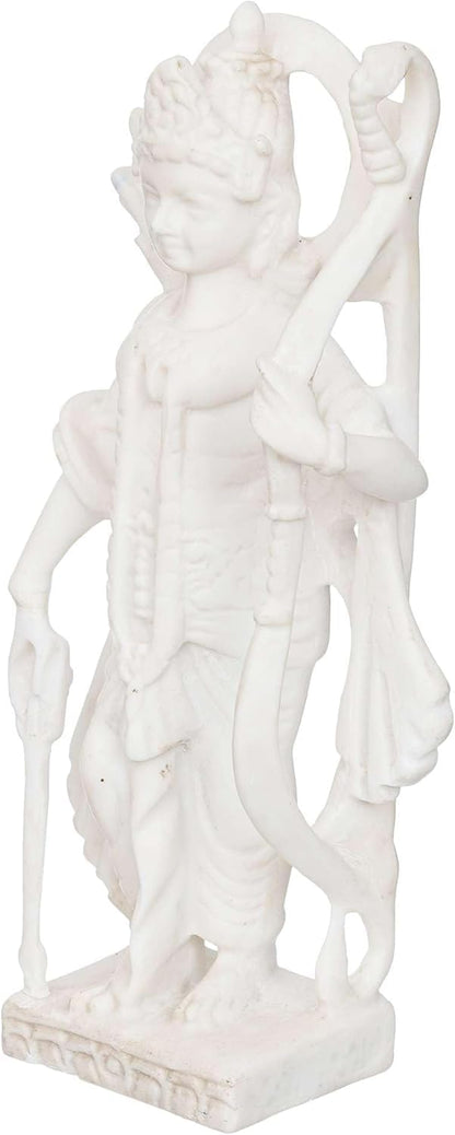 Sovely White Marble Standing Ram Ji Murti for Pooja Room Standing Ram Ji Hindu Lord Ram Ji Statue for Home Temple Idol Murti Best for Gift, Ram Lala Marble Murti