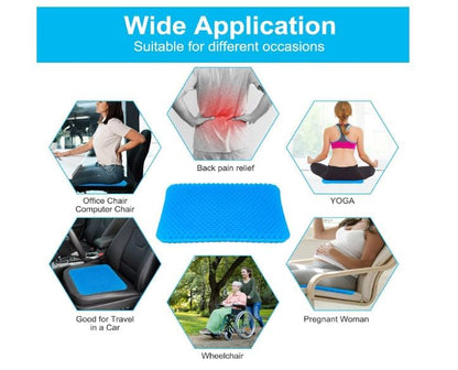 SOVELY Gel Orthopedic Seat Cushion with Flex-Grip Honeycomb Design for Lumbar Support, Tailbone Comfort, Air Circulation, Office Chair, Wheelchair Egg Seater Silicone Gel Cushion for Car