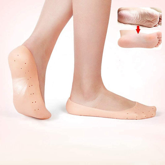 Sovely Anti Crack Silicone Gel Foot Protector Moisturizing Socks for Foot-Care and Heel Cracks Socks for Cracked Feet Heel Pad For Feet, Silicon Heel Pad For Women Pain Relief, Crack Heel Repair Socks Full Length Silicone Gel Foot Protector 1 Pair