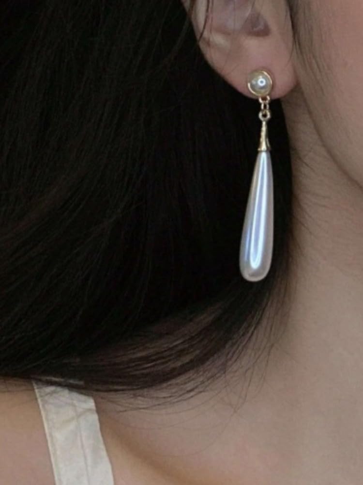 Combo Of Attractive and Stylish Water Drop Long Pearl Earrings Danglers and Butterfly Earrings Purple Crystal Rhinestone Drop Butterfly Stud Earrings for Girls Korean Earrings Pack of 2 Earrings Set