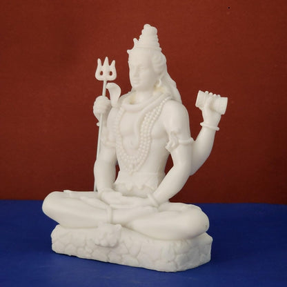 Sovely Mahadev Marble Murti Mahadev Statue Shiva Murti Marble Handmade Mahadev Shivaji Idol for Puja Home Décor Showpiece for Table Décor Office Temple Shop 8 INCHES, Weight 1.5 KG