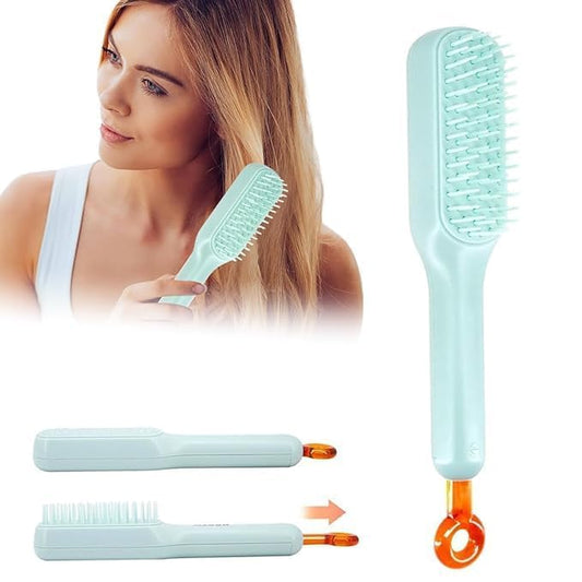 Sovely Self-Cleaning Anti-Static Massage Comb, Easy Clean Hair Brush, Retractable Bristles One-pull Detangling Brush, Hair Brush Hair Styling Tools for All Hair Types Hair Care Comb Multicolor