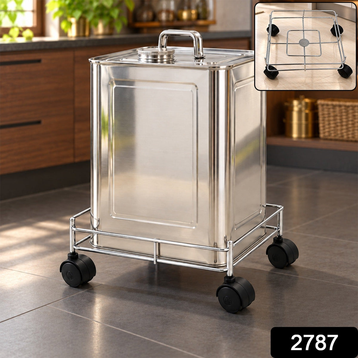 Stainless Steel Square Oil Stand for Kitchen Counter and Jars
