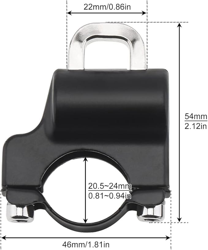 Sovely Helmet Lock Motorbike Helmet Lock Helmet Locks for Bikes Electric Scooter Helmet Lock Accessories for Handlebar Tubing Bicycle Helmet Lock Theft Protection Lock 22-28mm Anti Theft Lock