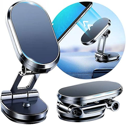 360 Degree Rotating Magnetic Car Phone Holder  Metal Folding Car Phone Holder  New Alloy Folding Magnetic Car Phone Holder (Pack Of 1)