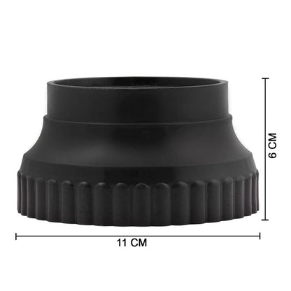 A single black washing machine support leg is shown with dimensions: 11 cm wide and 6 cm high.