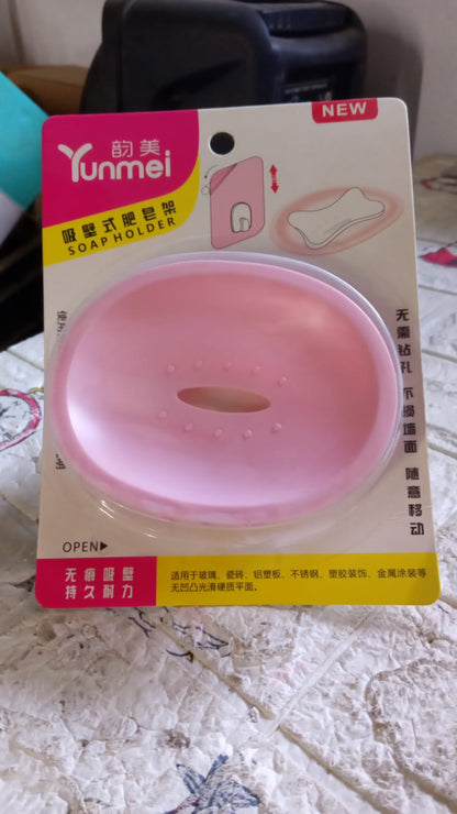 Wall Mounted 1 Layer Soap Holder with Hook Self Adhesive Plastic Soap Holder with Hook for Bathroom Kitchen Sink and Wash Basin ,Sabudani (1 Pc)