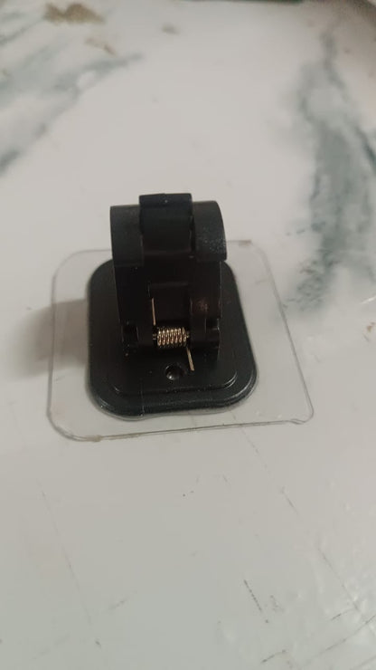 Heavy-Duty Wall-Mount Clip with Transparent Adhesive Base (2 Pc)