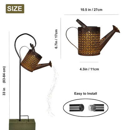 Sovely Solar Watering Can Lights|Waterproof Outdoor Stake Solar Watering Can|Solar Garden Light|Solar Kettle with Bright LED Waterproof for Decorative Garden|Hanging Lantern Garden Art Decor Metal
