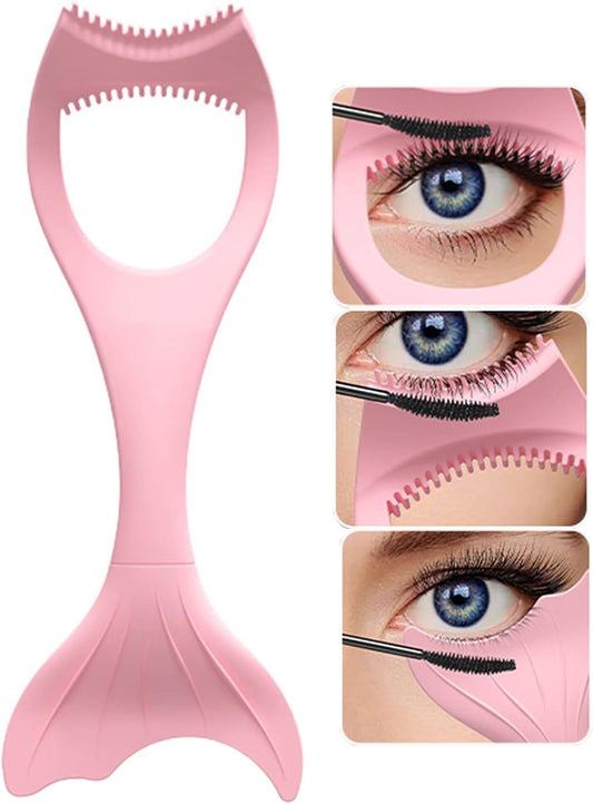 Mascara Guard, Silicone Mascara Shield Applicator, Eyelash Comb Cosmetic Tool, Reusable Makeup Eyelash Tool, Detachable Silicone Eyeliner Stencils Wing Eyelashes Brush Curler Comb Eye Makeup Tool, 1 Pcs