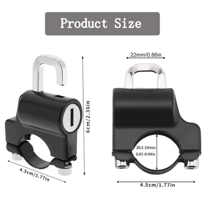 Sovely Helmet Lock Motorbike Helmet Lock Helmet Locks for Bikes Electric Scooter Helmet Lock Accessories for Handlebar Tubing Bicycle Helmet Lock Theft Protection Lock 22-28mm Anti Theft Lock