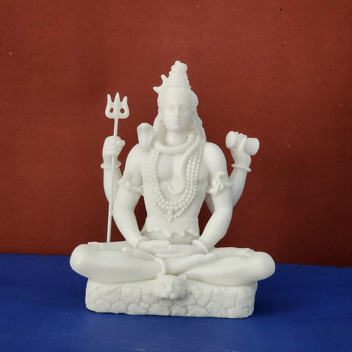 Sovely Mahadev Marble Murti Mahadev Statue Shiva Murti Marble Handmade Mahadev Shivaji Idol for Puja Home Décor Showpiece for Table Décor Office Temple Shop 8 INCHES, Weight 1.5 KG